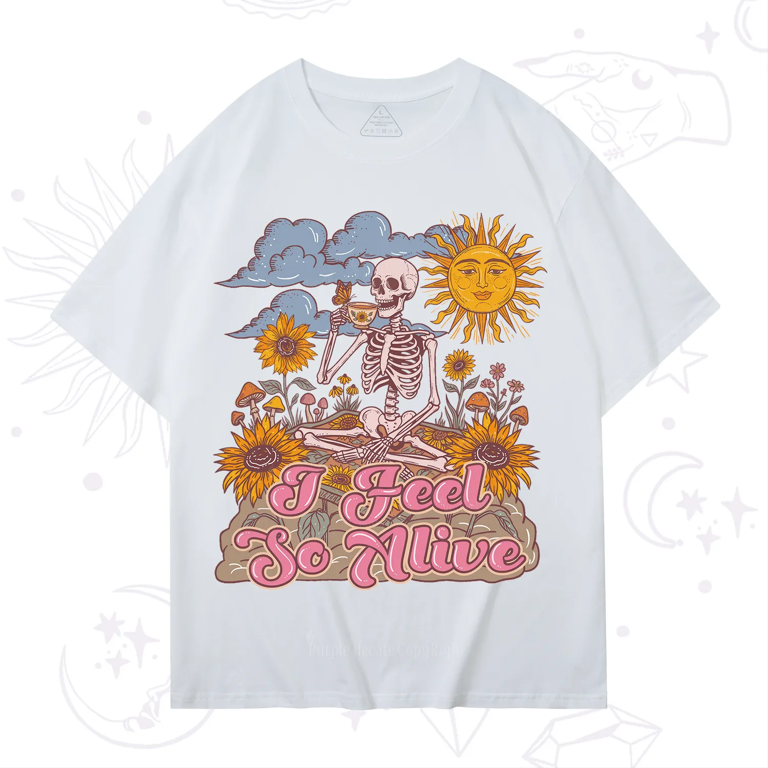 Purplehecate I feel So Alive Dancing Sarcastic Skeleton T-Shirt