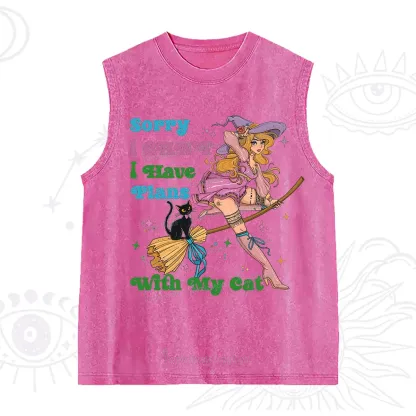 Purplehecate Sorry I Can’t I Have Plans With My Cat Washed Tank