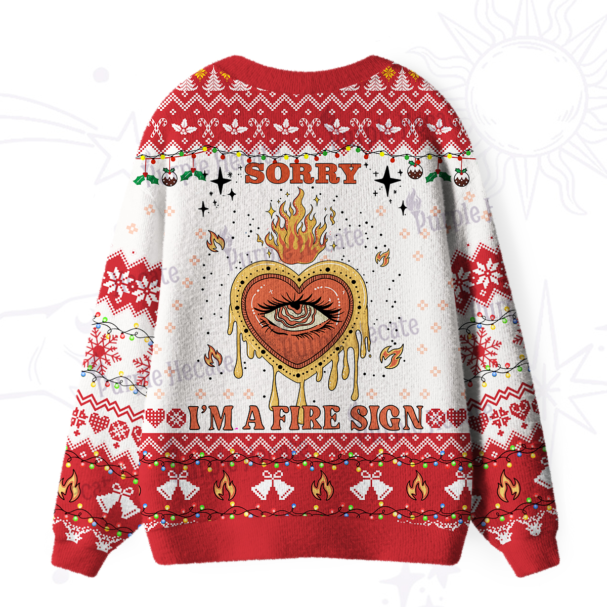Purplehecate Sorry I'm A Fire Sign Ugly Cardigan Sweaters