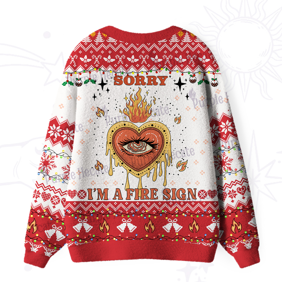 Purplehecate Sorry I'm A Fire Sign Ugly Cardigan Sweaters