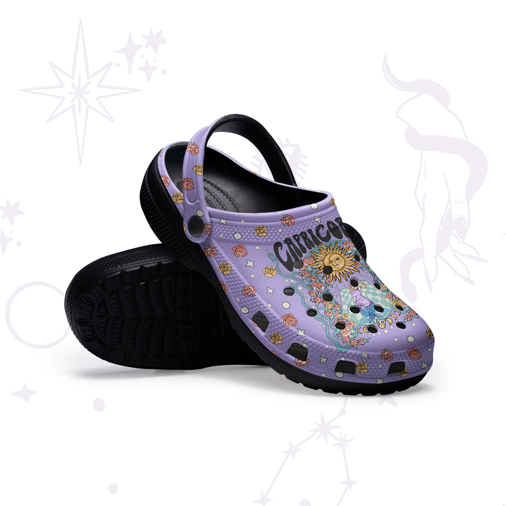 Purplehecate Capricorn Spirit Zodiac Rubber Clogs