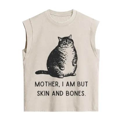 Purplehecate Cat Mother I Am But Skin And Bones Vintage Washed Tank