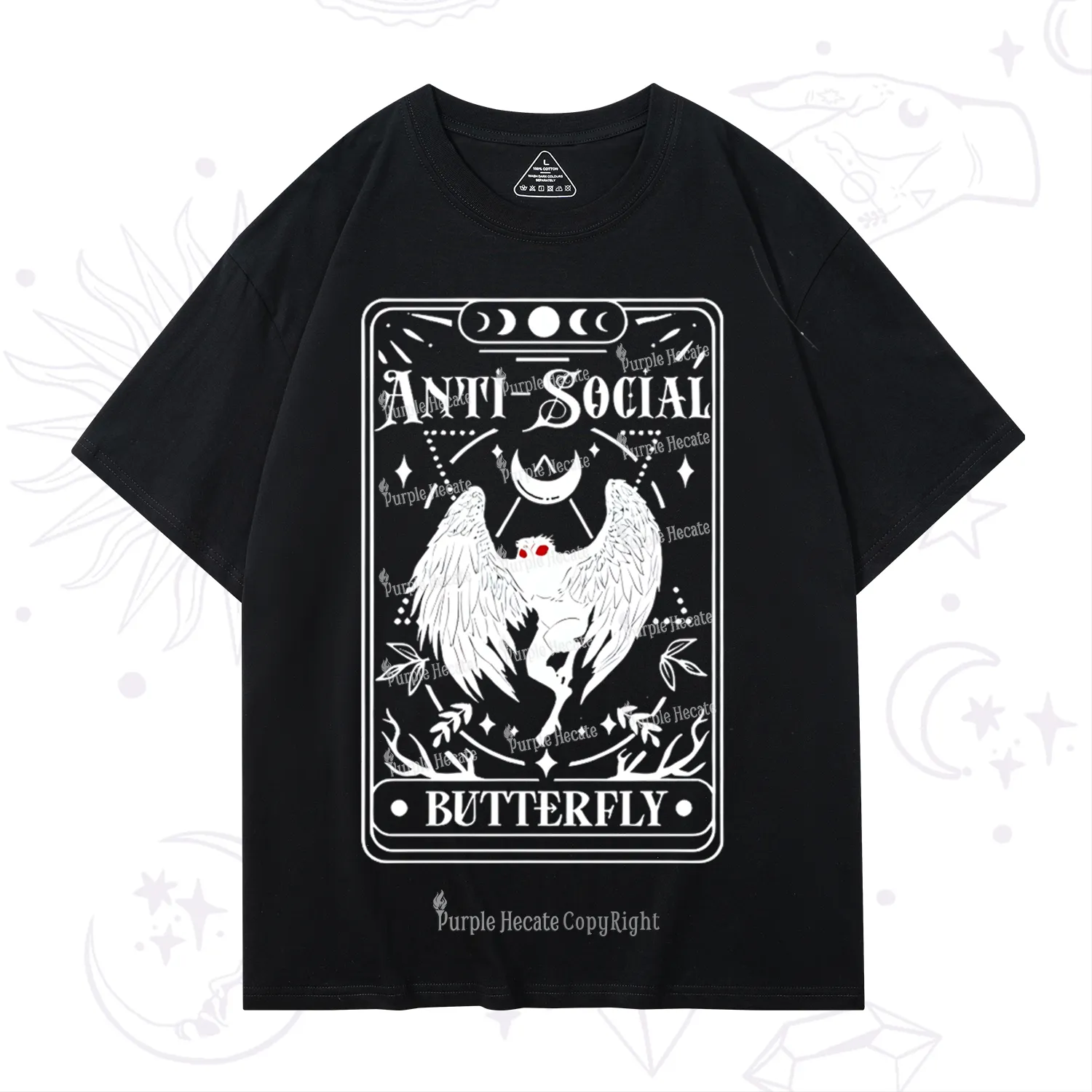 Purplehecate The Antisocial Butterfly Oracle Card T-Shirt