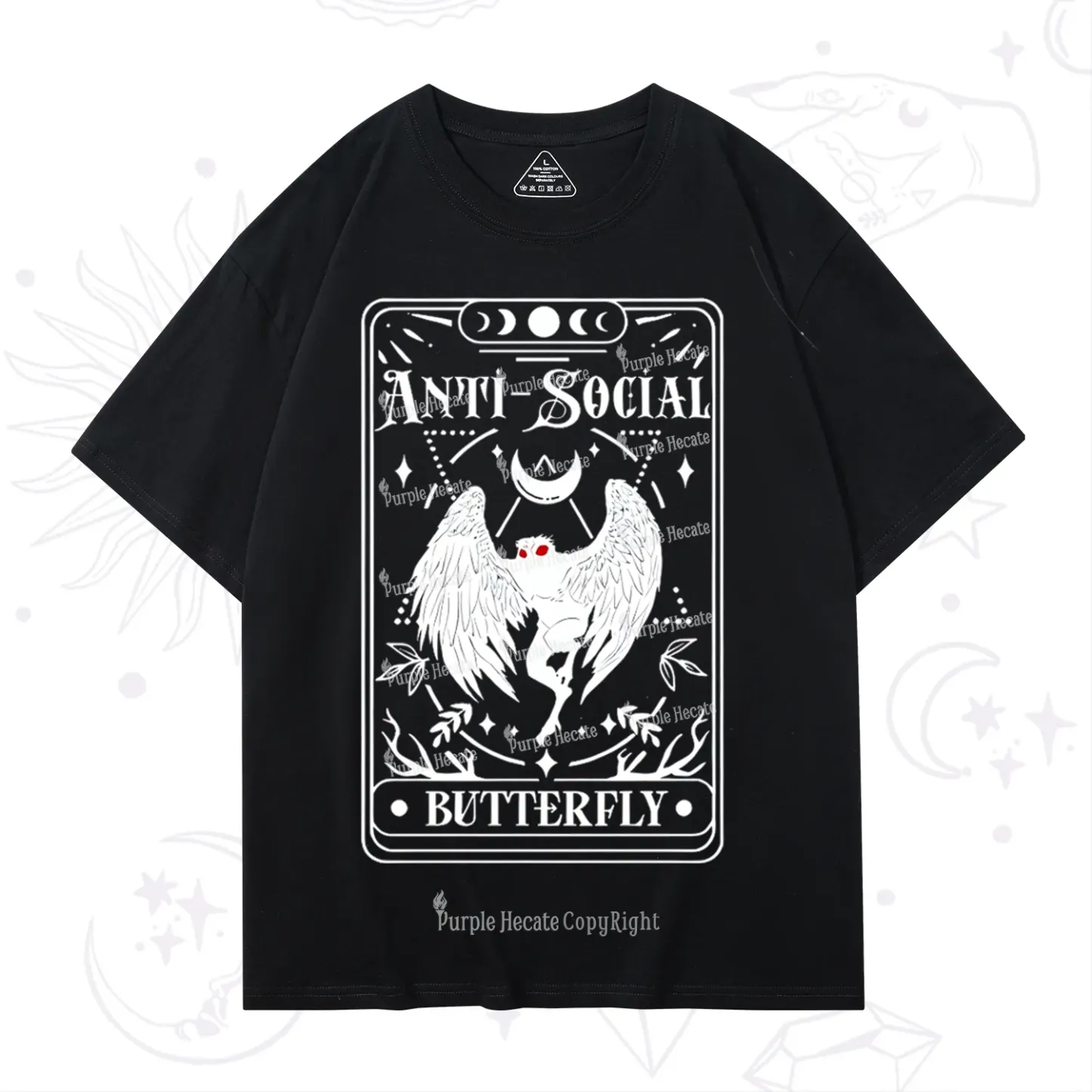 Purplehecate The Antisocial Butterfly Oracle Card T-Shirt