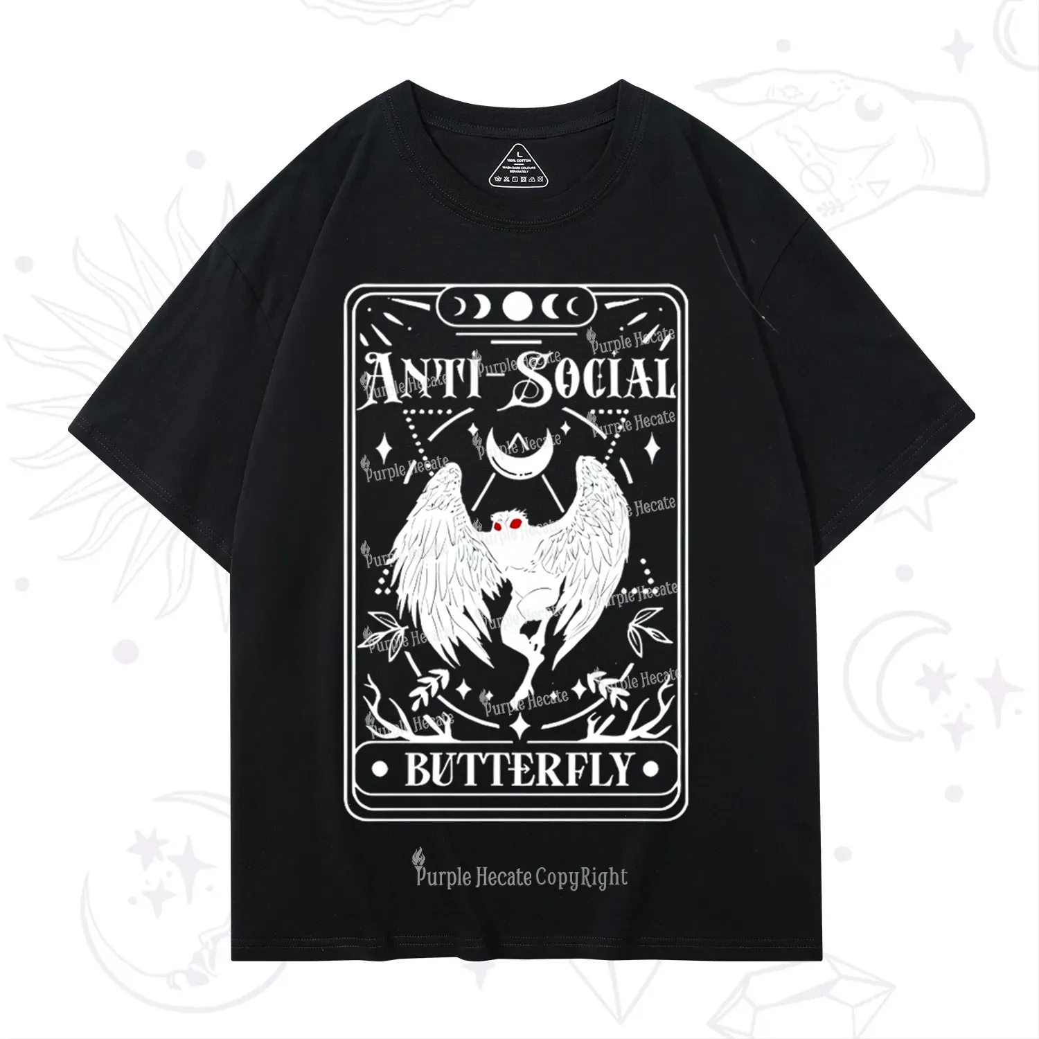 Purplehecate The Antisocial Butterfly Oracle Card T-Shirt