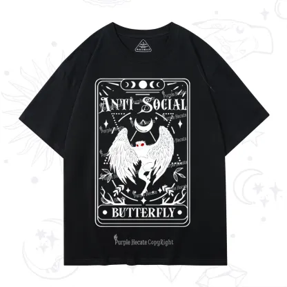 Purplehecate The Antisocial Butterfly Oracle Card T-Shirt