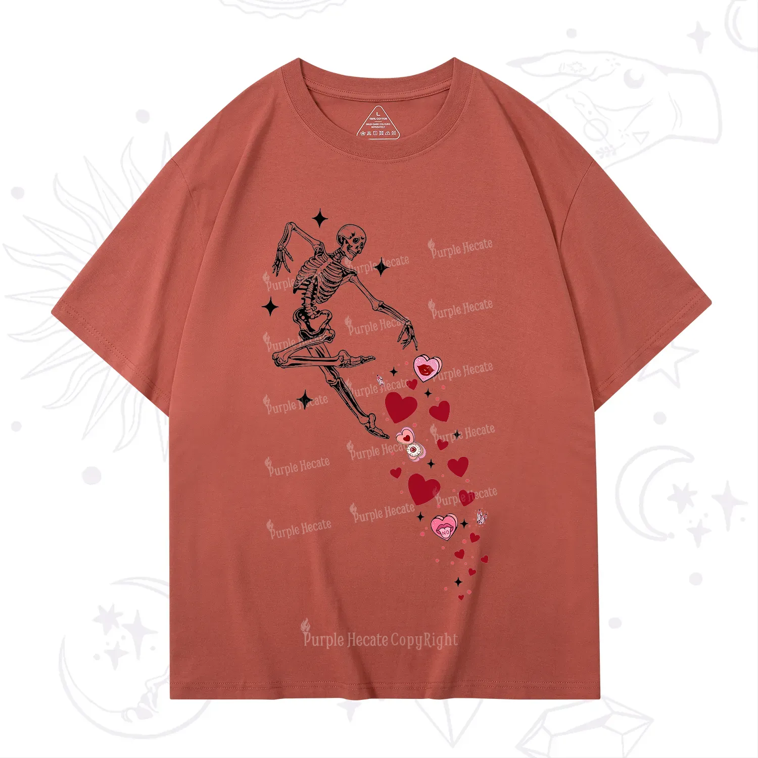 Purplehecate Dancing Skeleton of Love Valentine T-Shirt