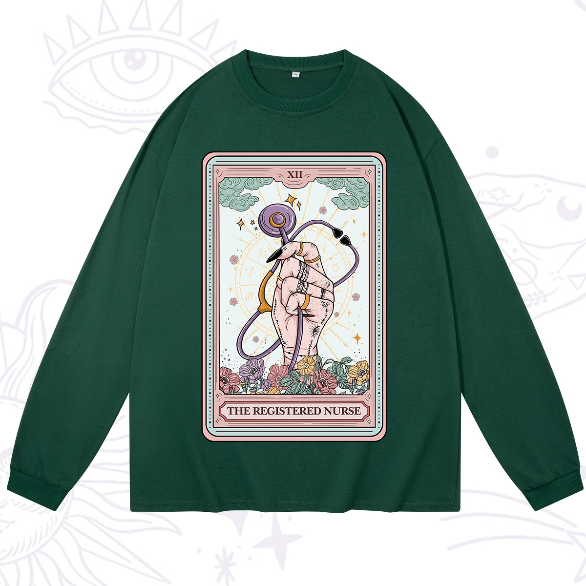 Purplehecate The Registered Nurse Tarot Card Long Sleeve T-Shirt