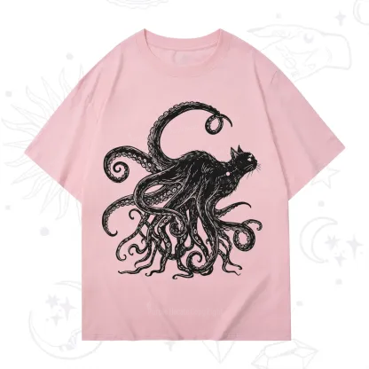 Purplehecate Black Cat with Octopus Tentacles T-Shirt