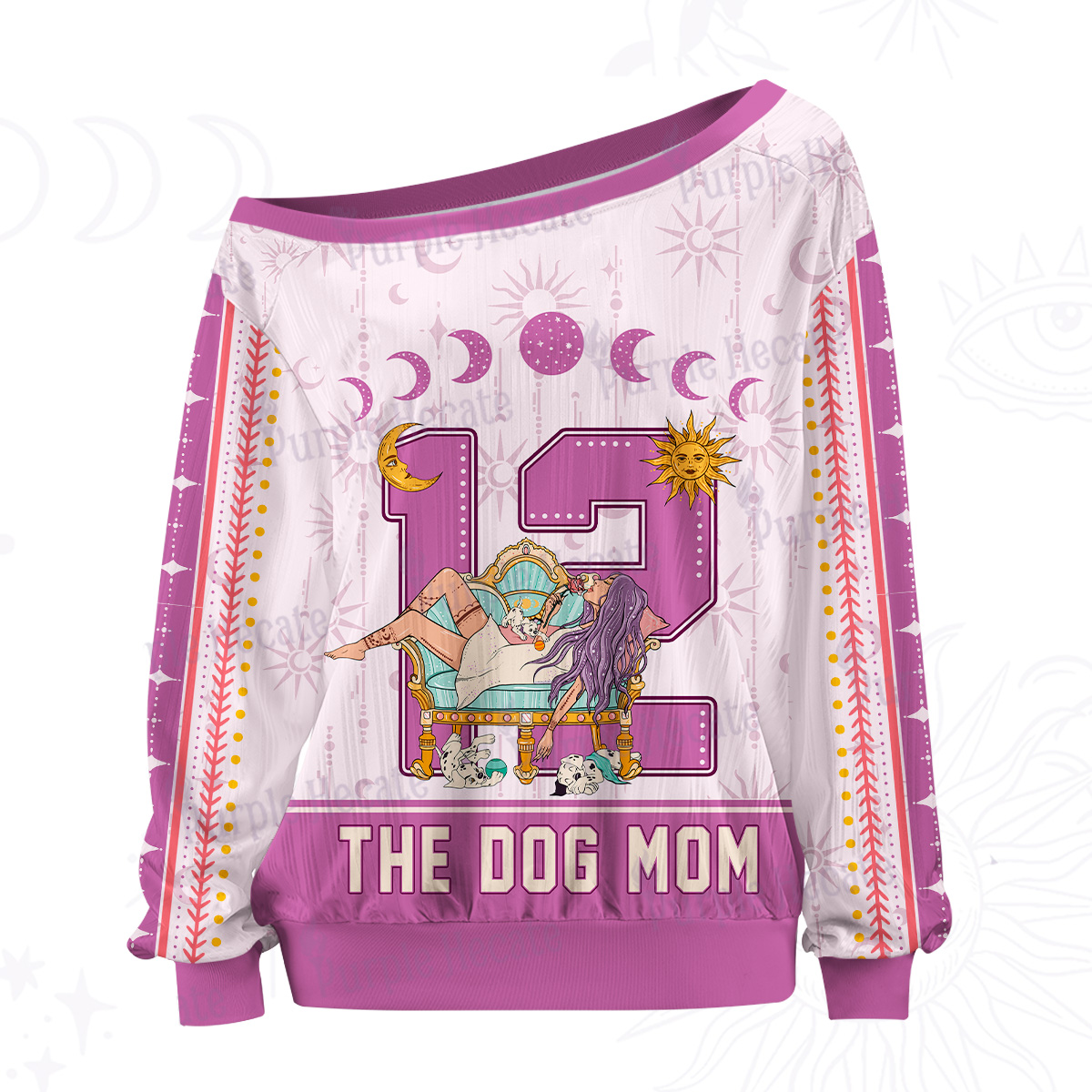 Purplehecate Arcana 12 The Dog Mom Off The Shoulder Graphic Jersey