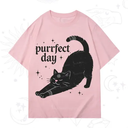Purplehecate Purrfect Day Black Cat T-Shirt