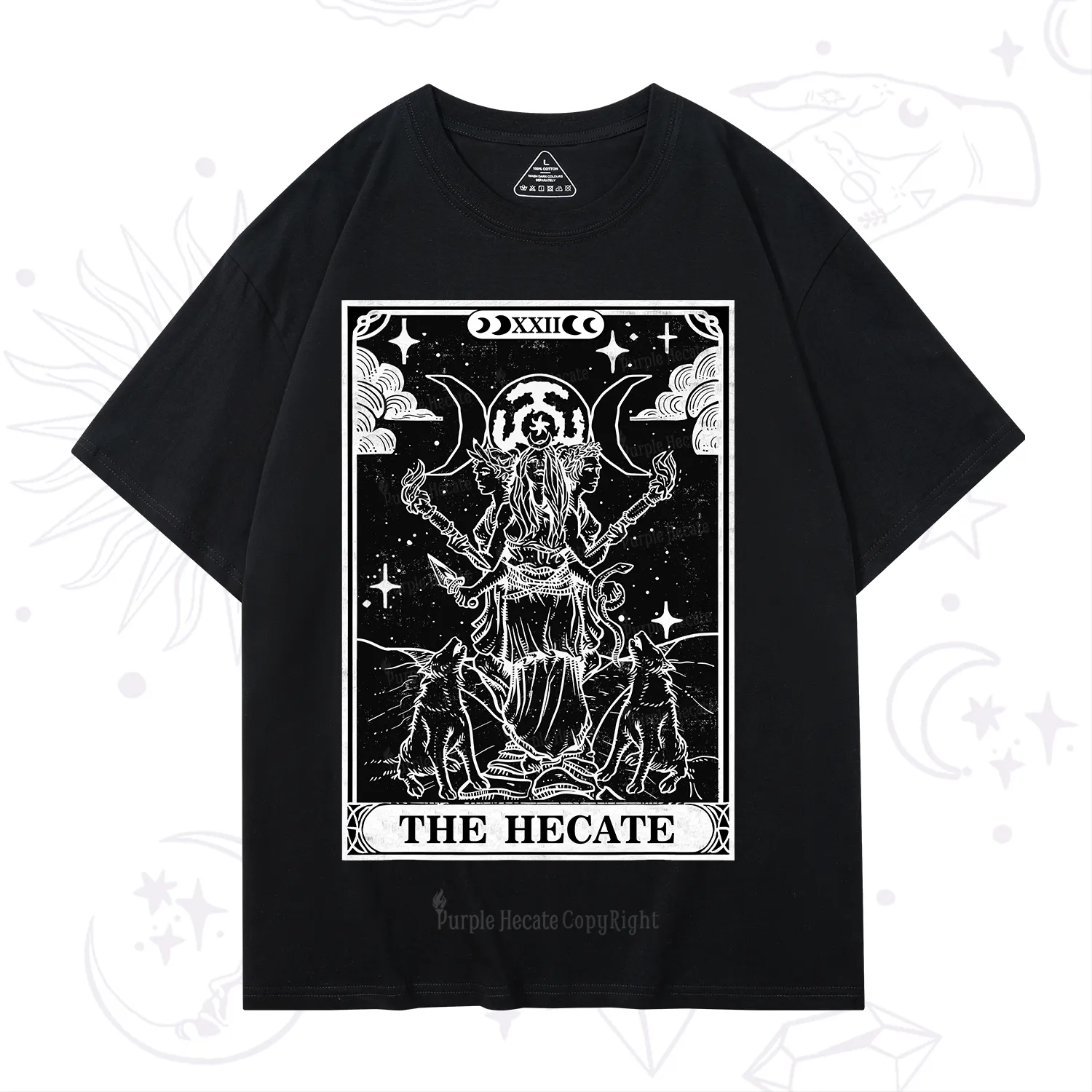 Purplehecate The Dark Moon Goddess Hecate Tarot T-Shirt