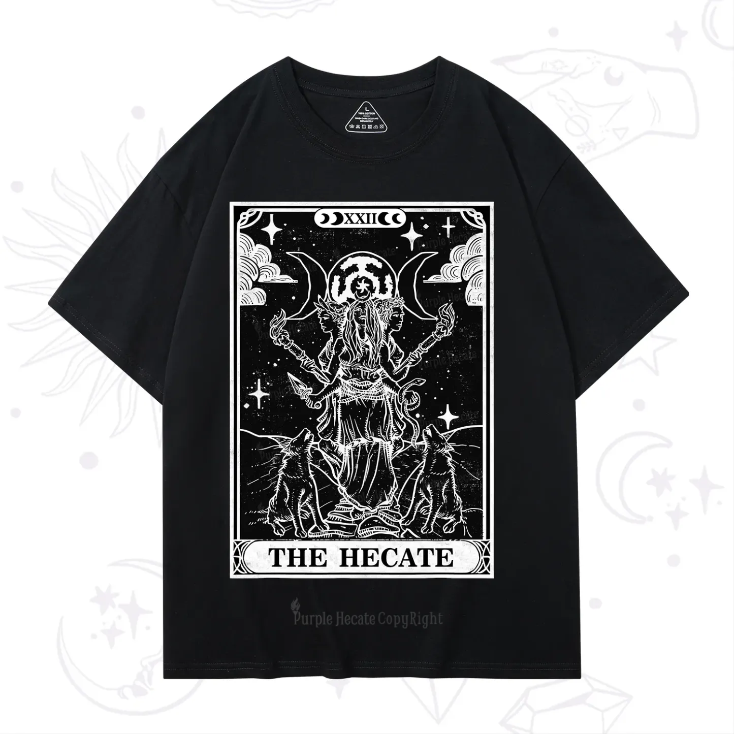 Purplehecate The Dark Moon Goddess Hecate Tarot T-Shirt