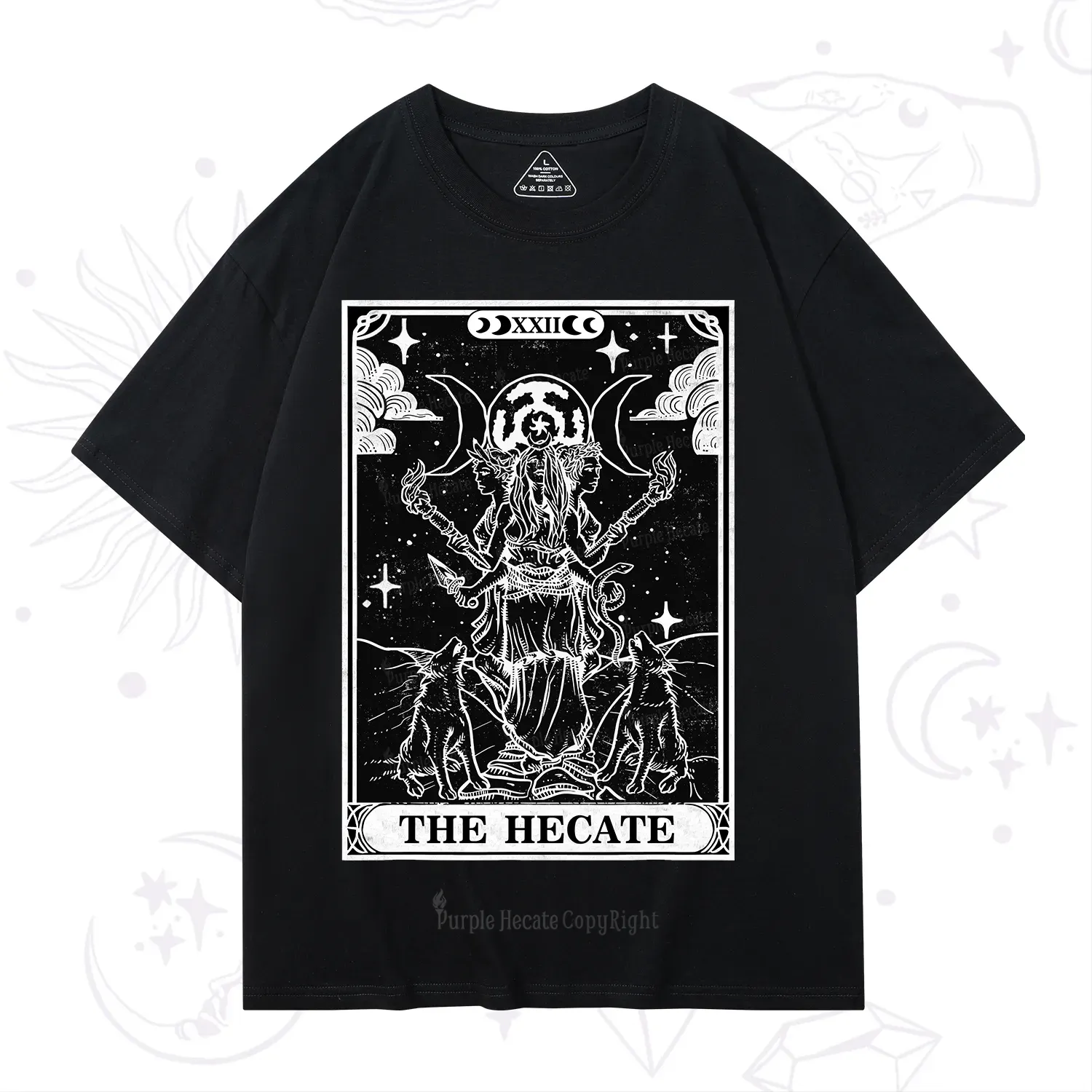 Purplehecate The Dark Moon Goddess Hecate Tarot T-Shirt