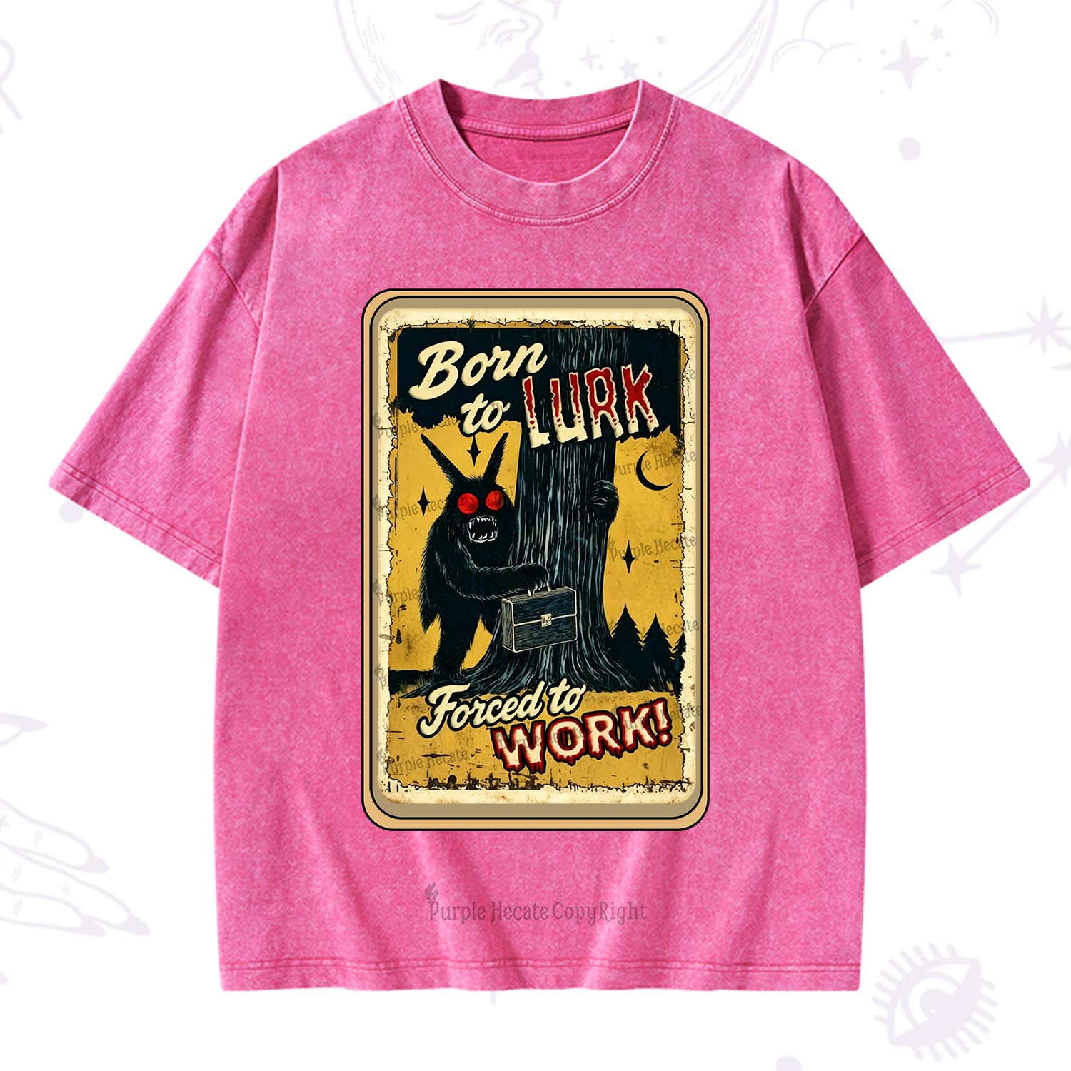 Purplehecate Cryptid Mothman Horror Washed T-Shirt