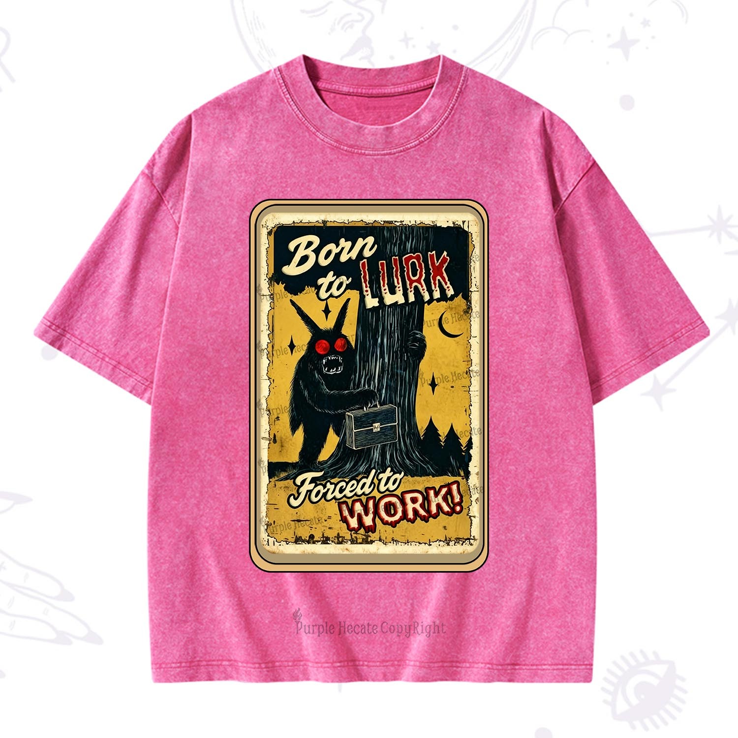 Purplehecate Cryptid Mothman Horror Washed T-Shirt