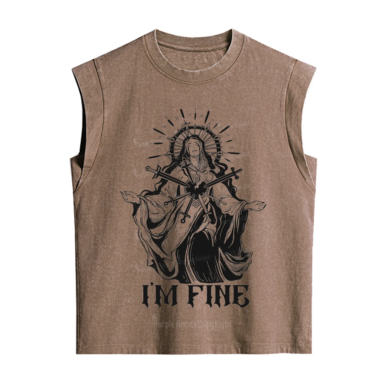 Purplehecate I'm Fine Vintage Washed Tank