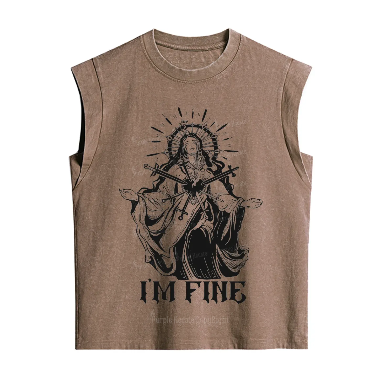 Purplehecate I'm Fine Vintage Washed Tank