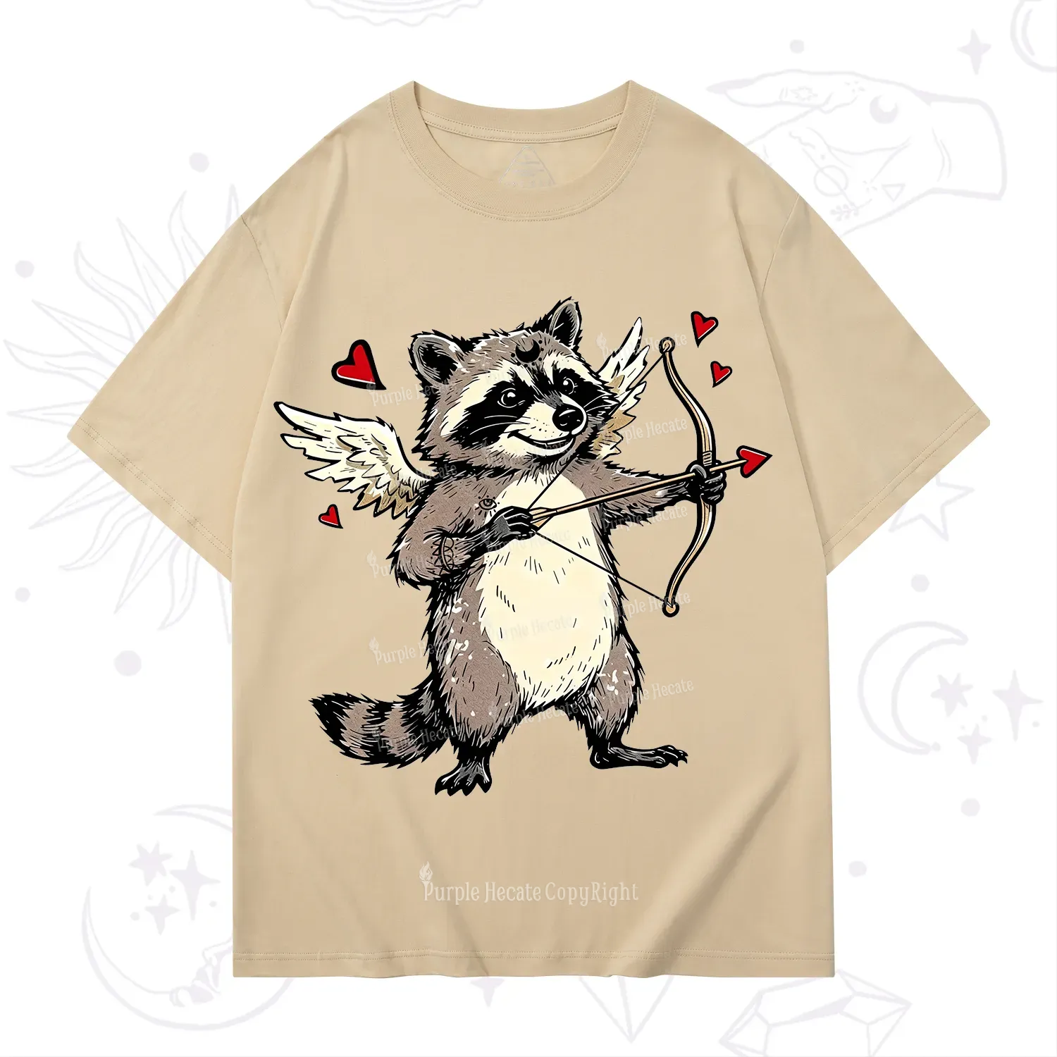 Purplehecate Cupid Raccoon Valentine T-Shirt