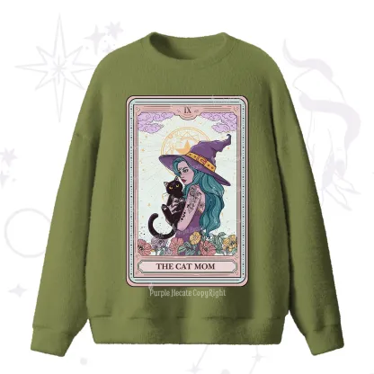 Purplehecate The Gothic Cat Mom Tarot Fuzzy Ugly Sweater