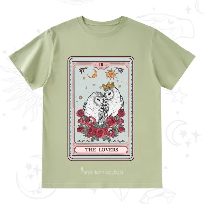Purplehecate The Lovers Owls Tarot Card T-Shirt