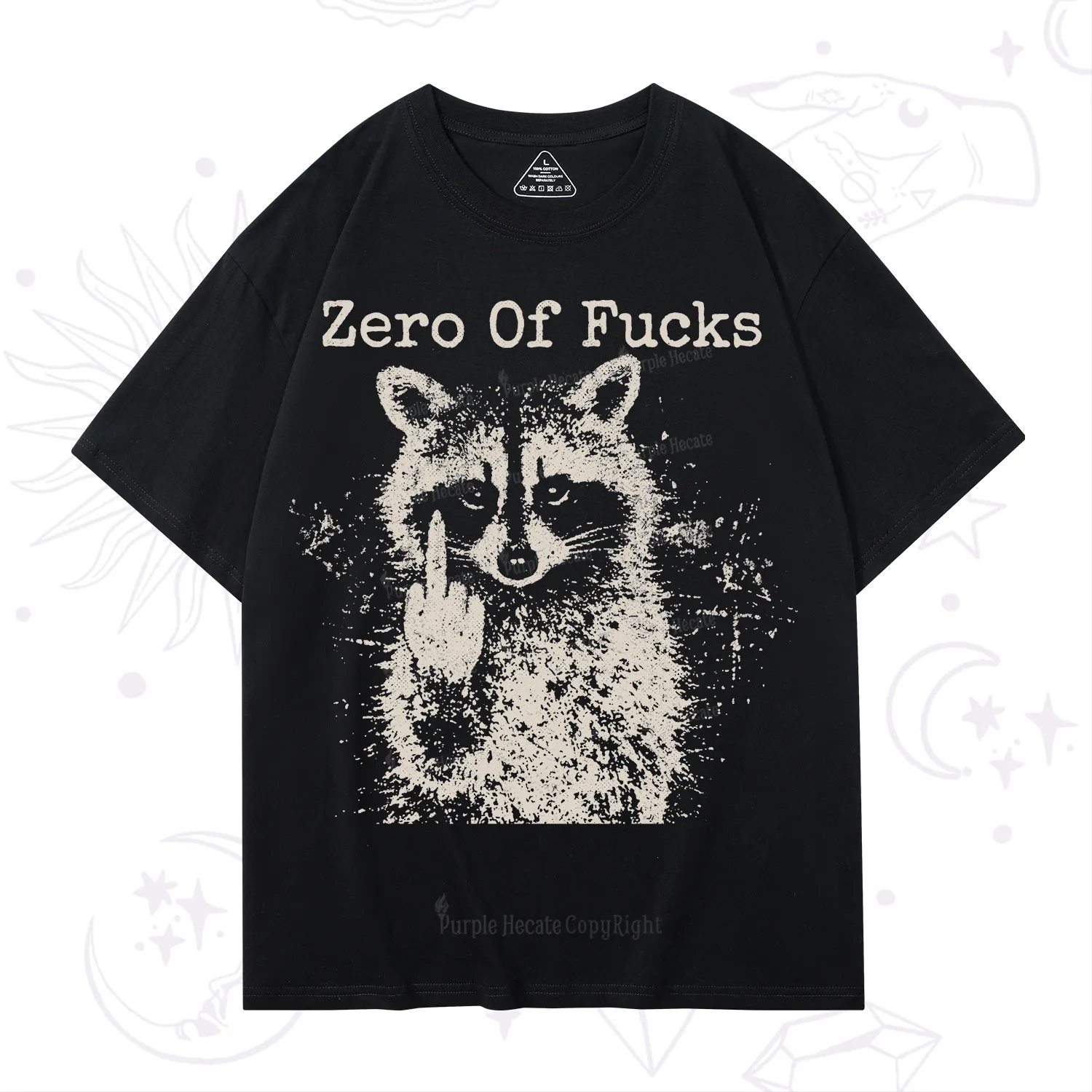 Purplehecate Zero Of Fucks Raccoon T-Shirt