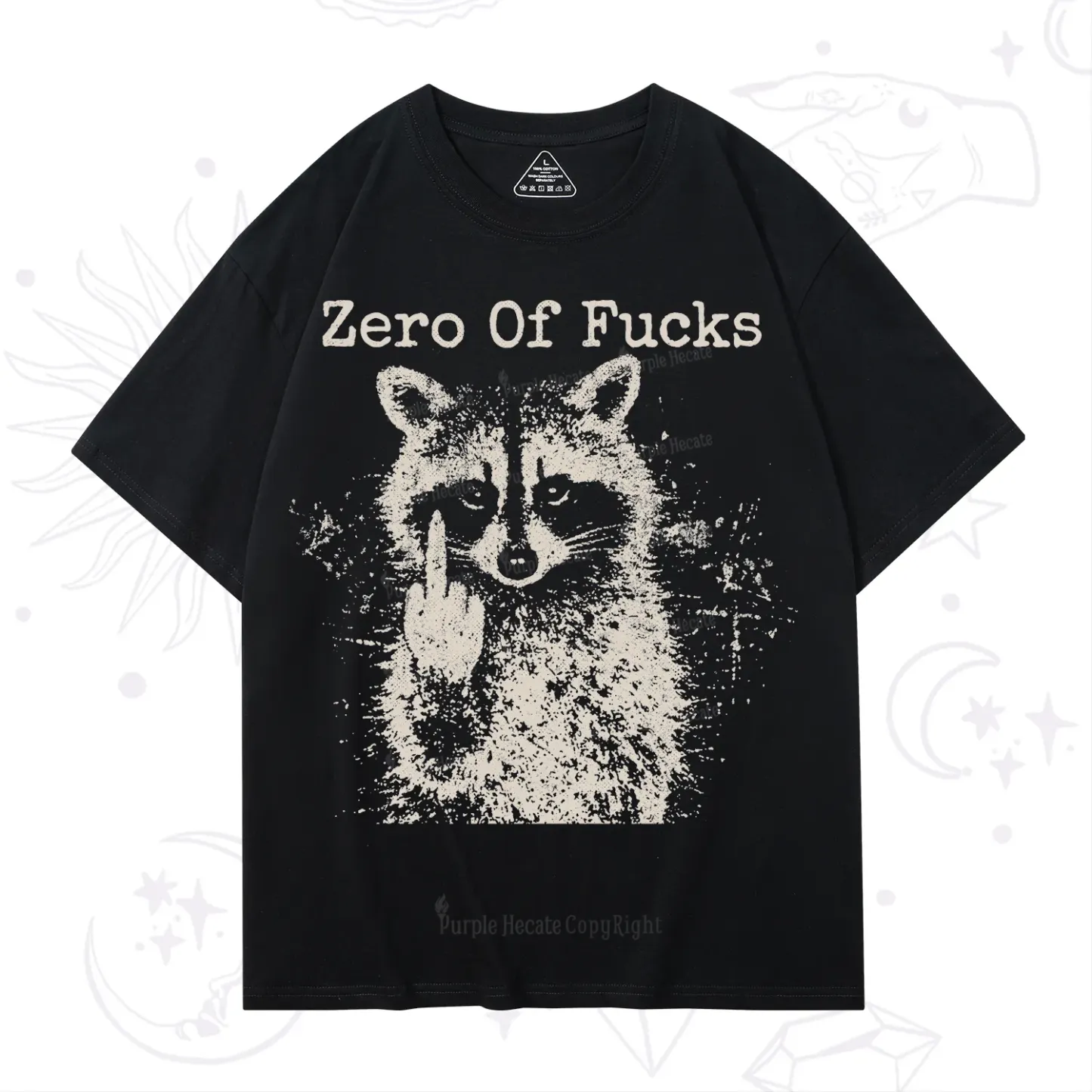 Purplehecate Zero Of Fucks Raccoon T-Shirt