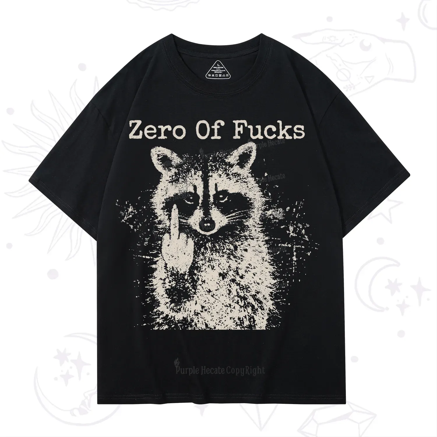 Purplehecate Zero Of Fucks Raccoon T-Shirt