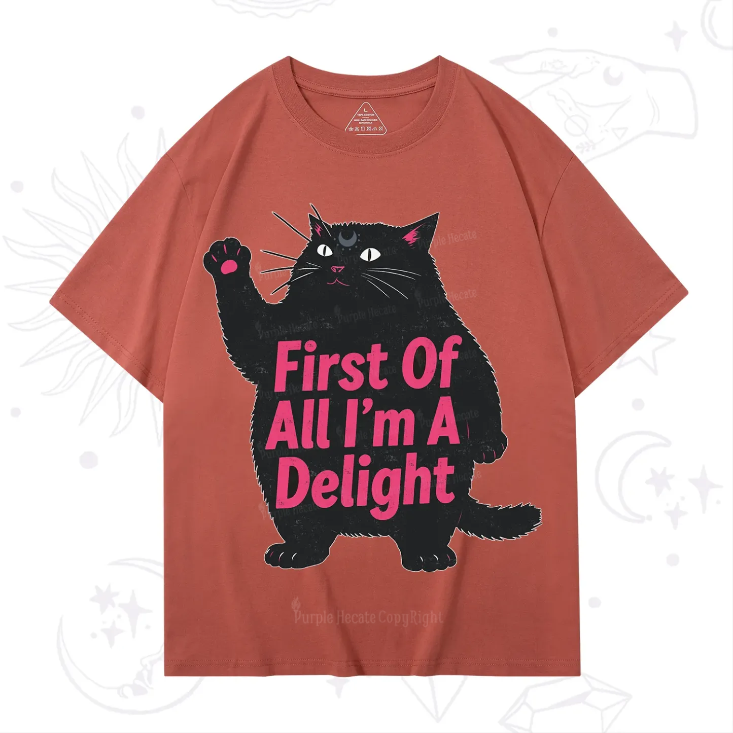 Purplehecate First Of All I'm A Delight Cat T-Shirt