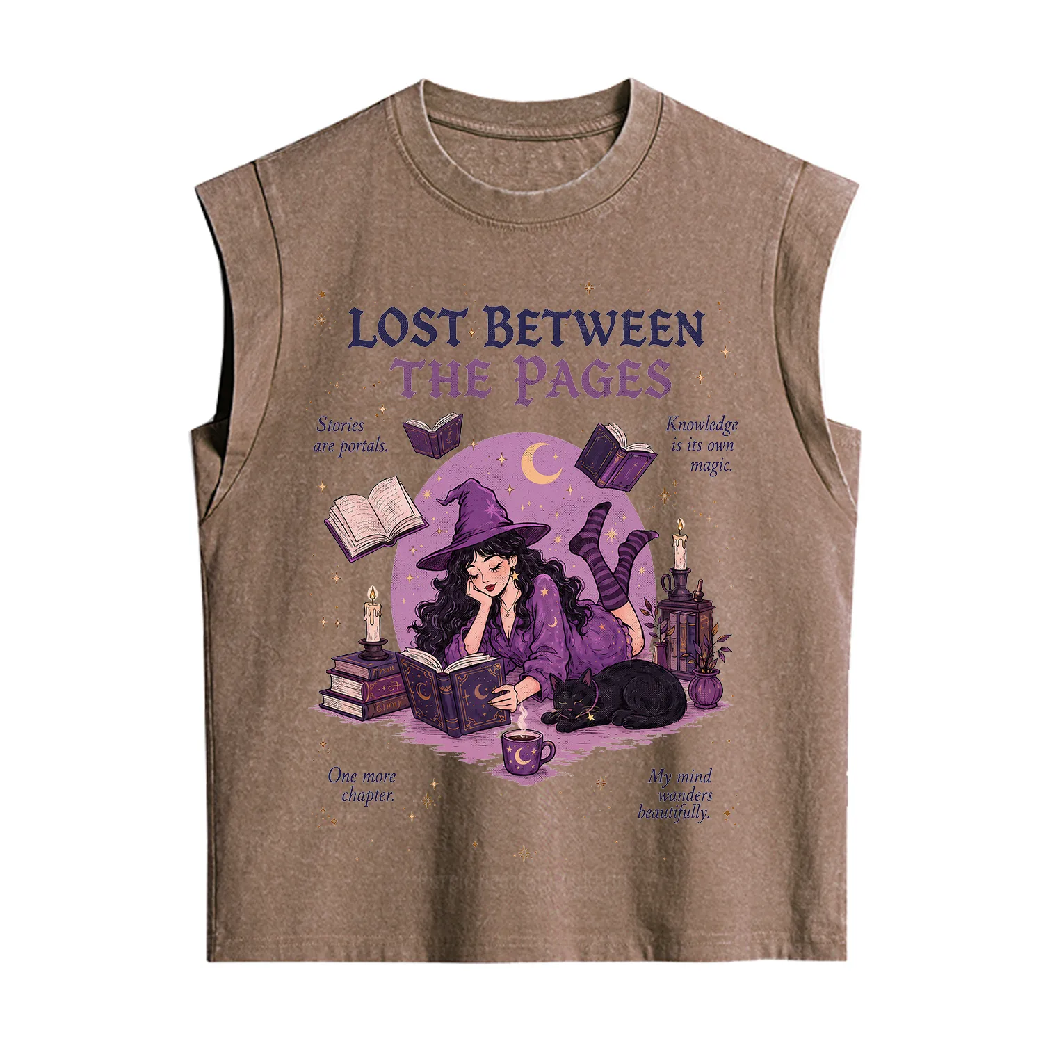 Purplehecate Lost Between the Pages Vintage Washed Tank