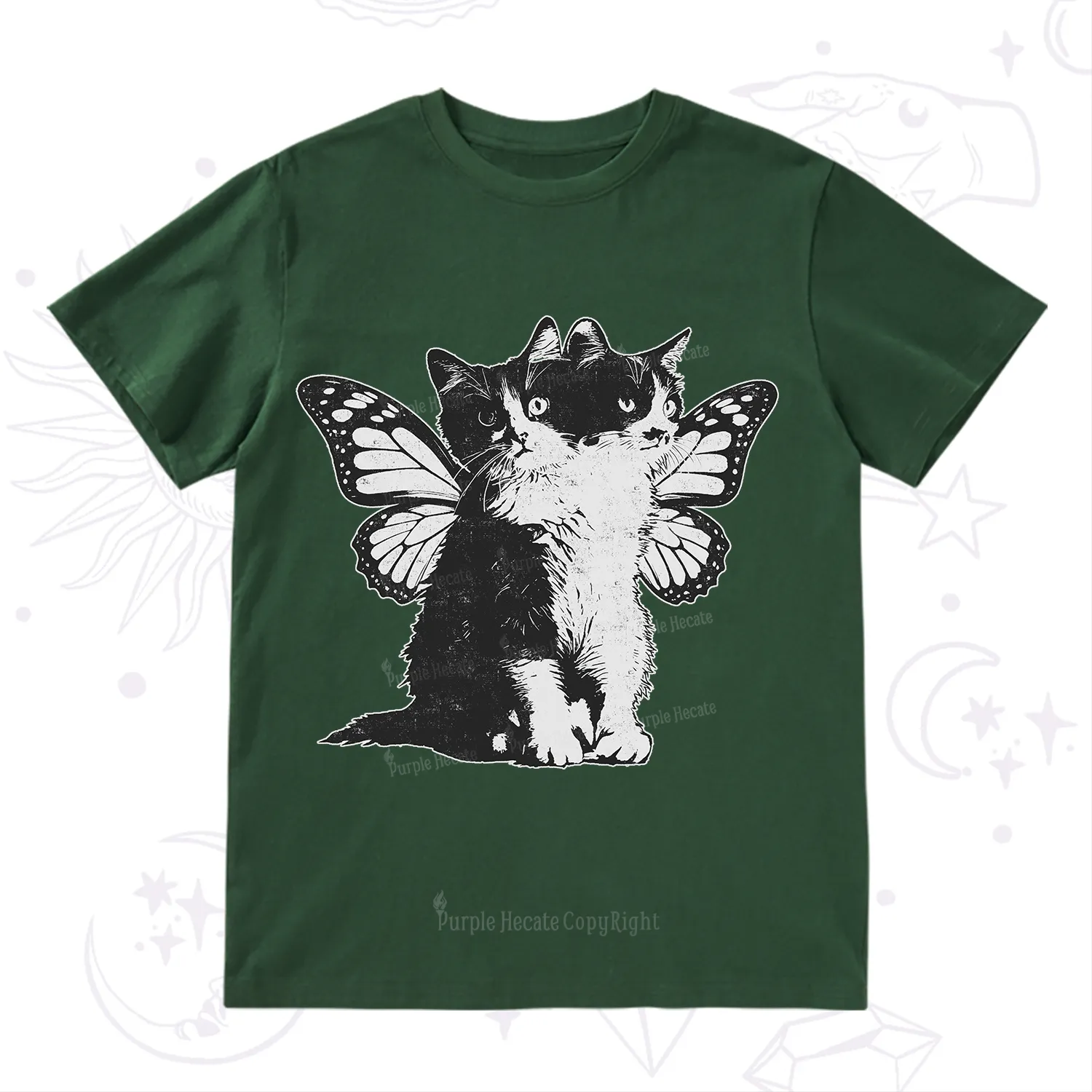 Purplehecate Mystery Butterfly Cat T-Shirt