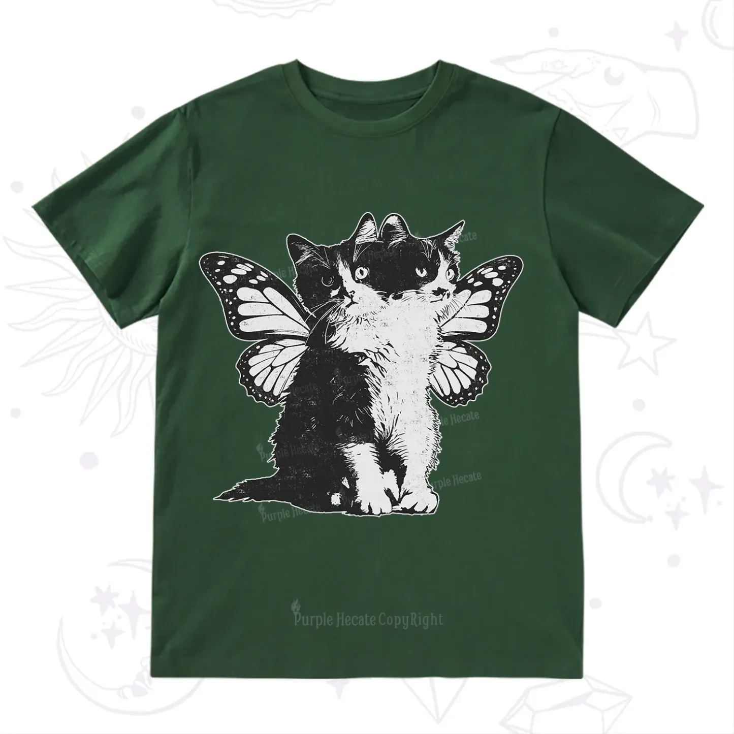 Purplehecate Mystery Butterfly Cat T-Shirt