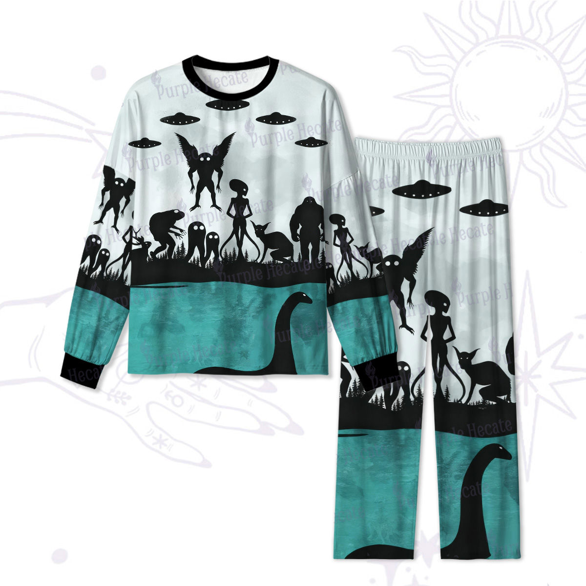 Purplehecate Alien Lake Monster Encounter Pajamas