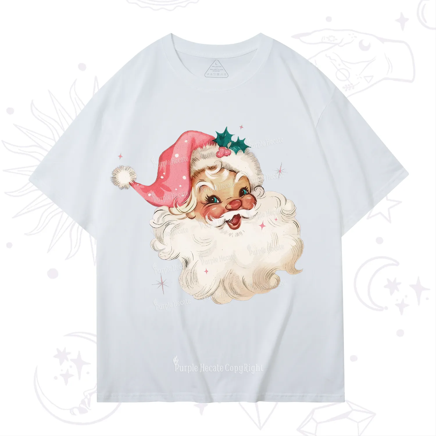 Purplehecate Pink Santa Christmas T-Shirt