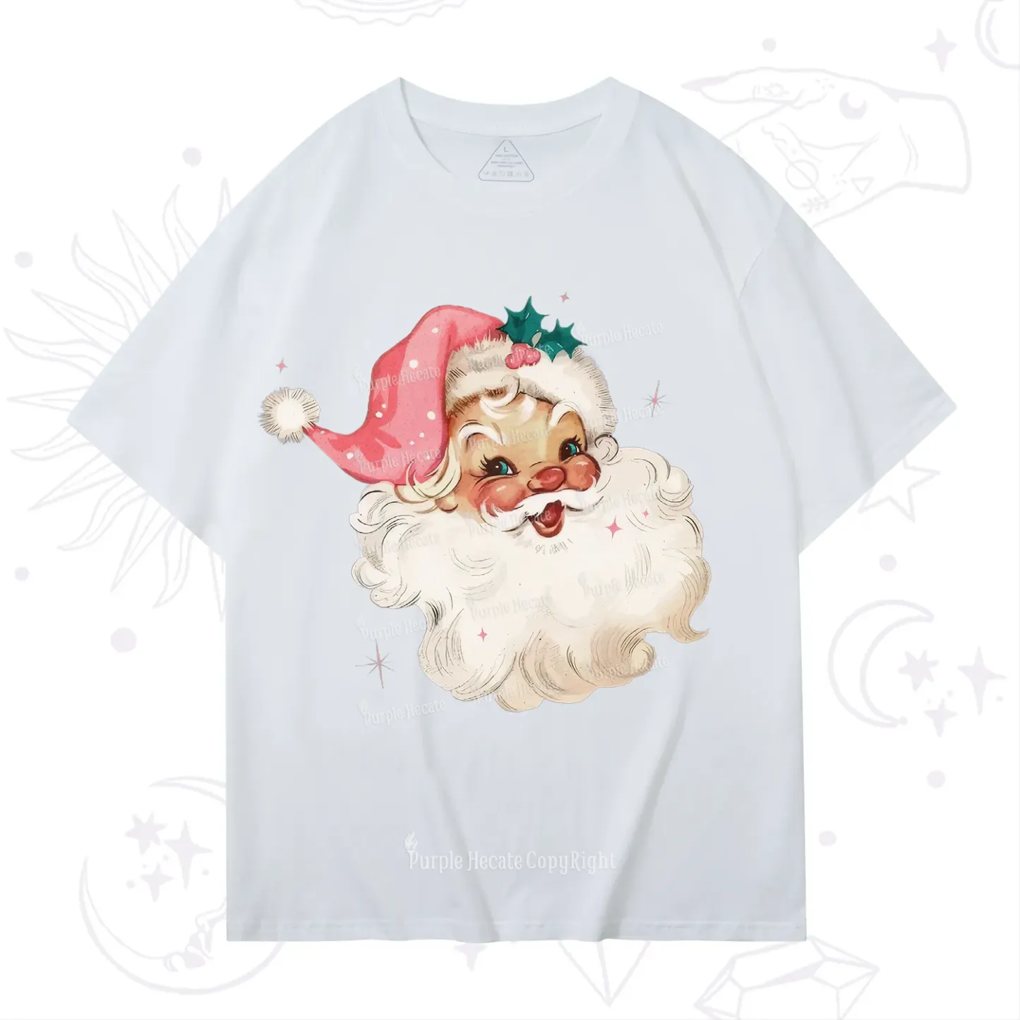 Purplehecate Pink Santa Christmas T-Shirt