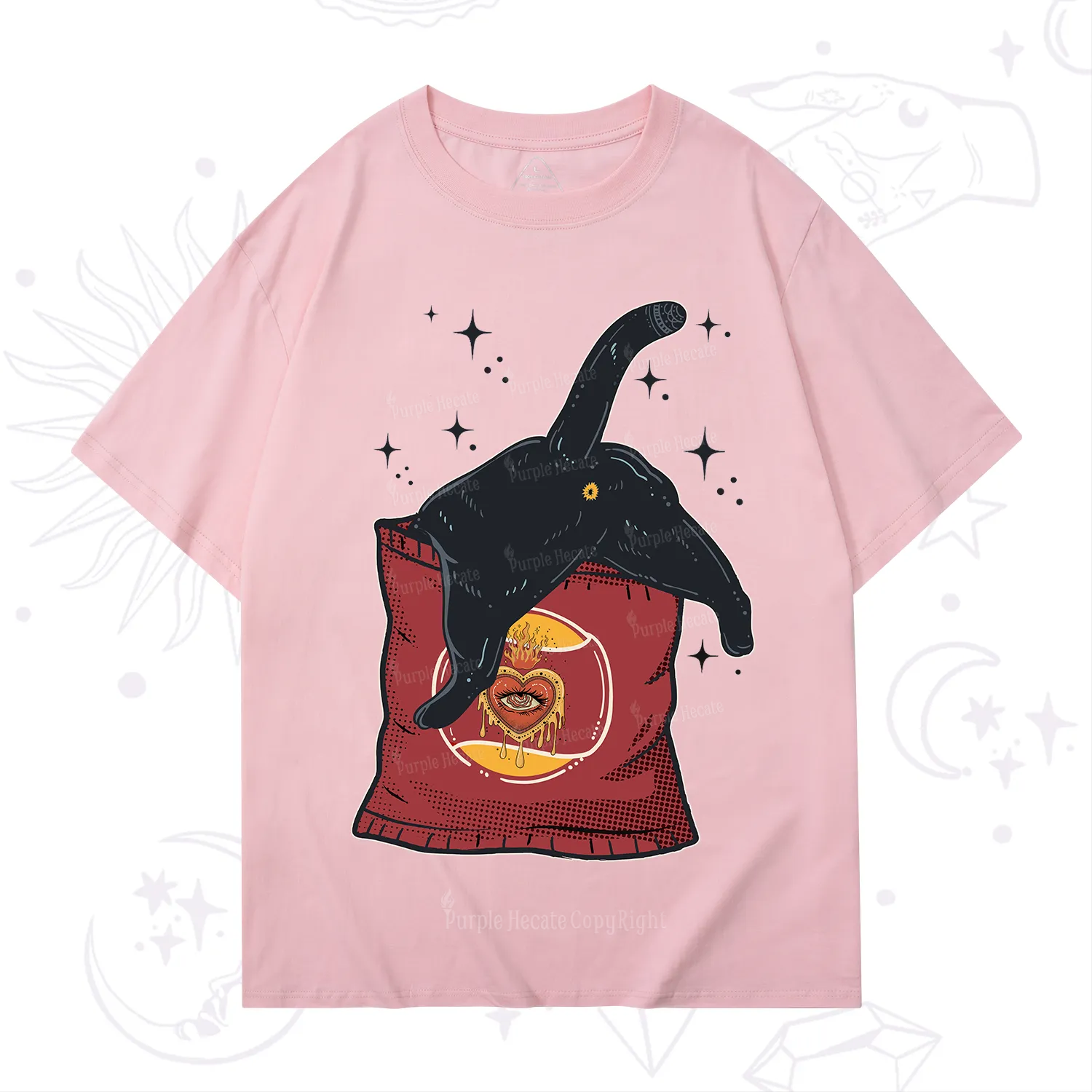 Purplehecate Curious Witch Cat T-Shirt