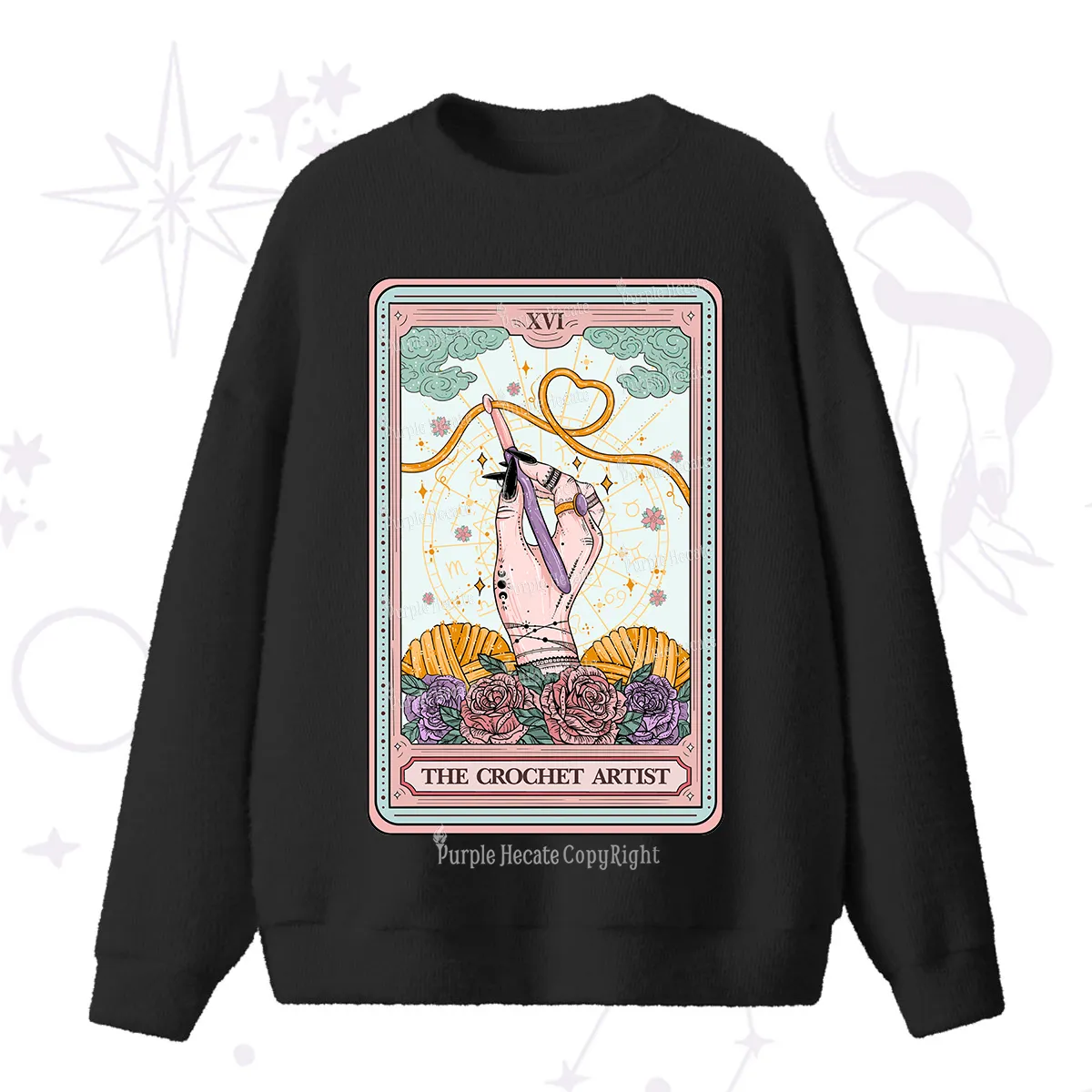 Purplehecate The Crochet Artist Tarot Card Fuzzy Ugly Sweater