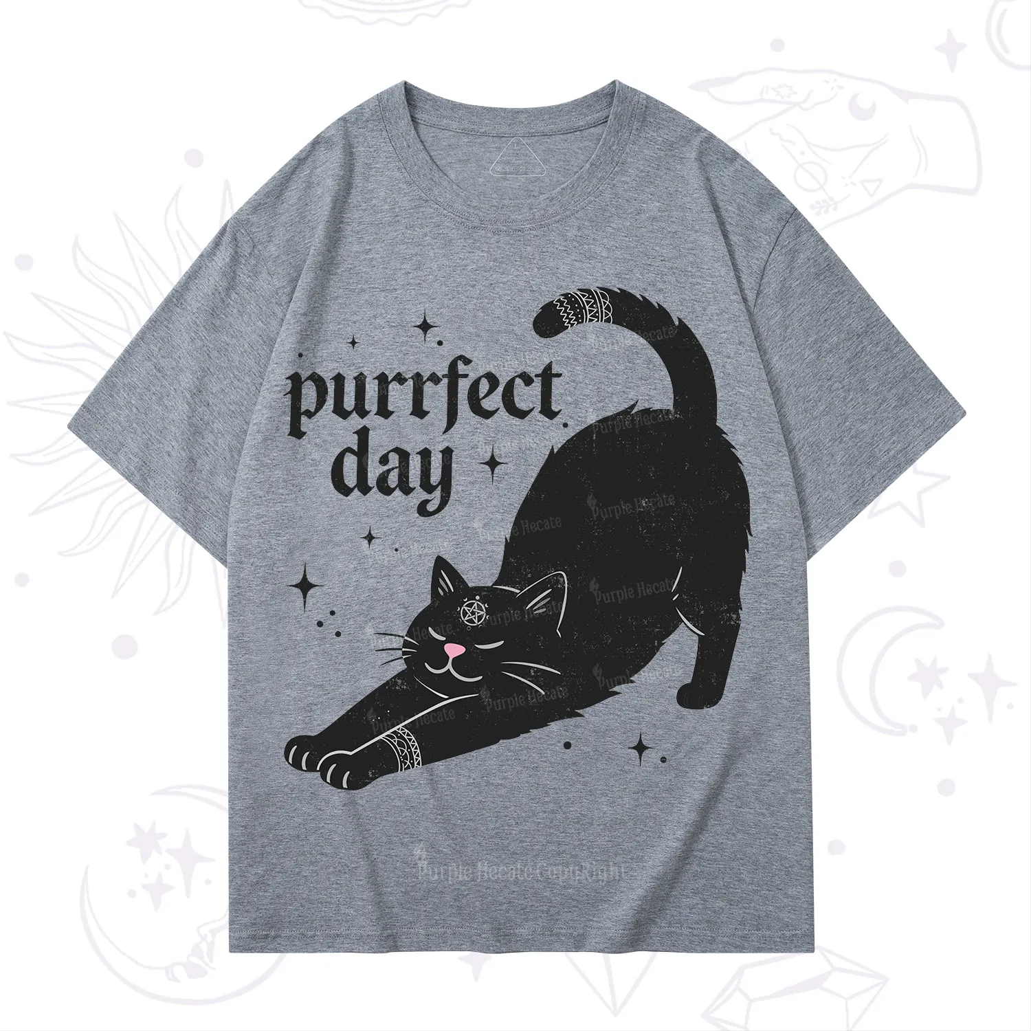 Purplehecate Purrfect Day Black Cat T-Shirt