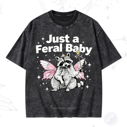 Purplehecate Just A Feral Baby Raccoon Washed T-Shirt