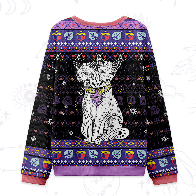 Purplehecate The Cat Goddess Bastet Ugly Christmas Sweater 