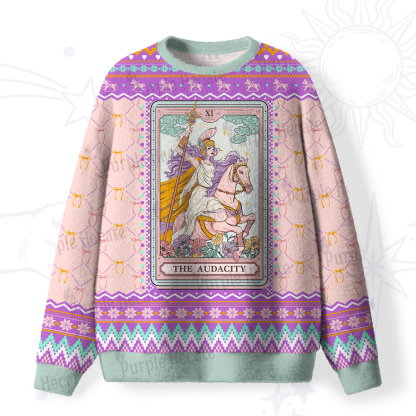 Purplehecate The Audacity Goddess Fuzzy Ugly Christmas Sweatshirt
