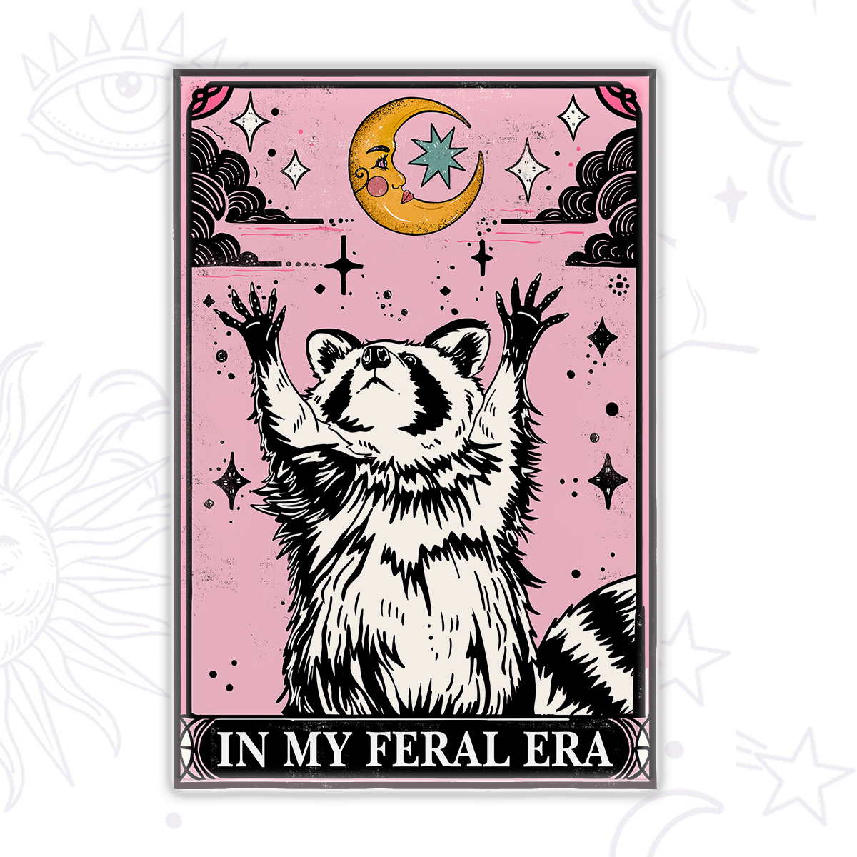 Purplehecate The In My Feral Era Tarot Raccoon Magnet