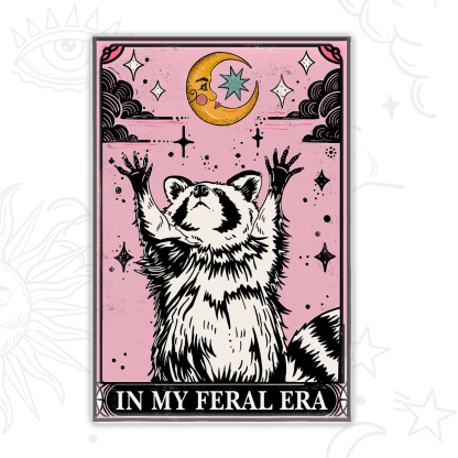 Purplehecate The In My Feral Era Tarot Raccoon Magnet