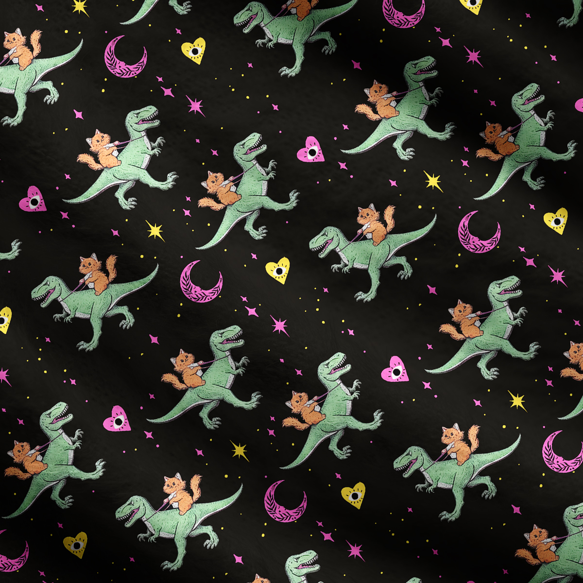 Purplehecate Witch Cat Rides the Dino One Shoulder Sweaters