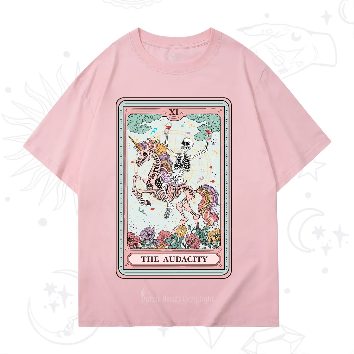 Purplehecate The Funny Skeleton Audacity Tarot T-Shirt