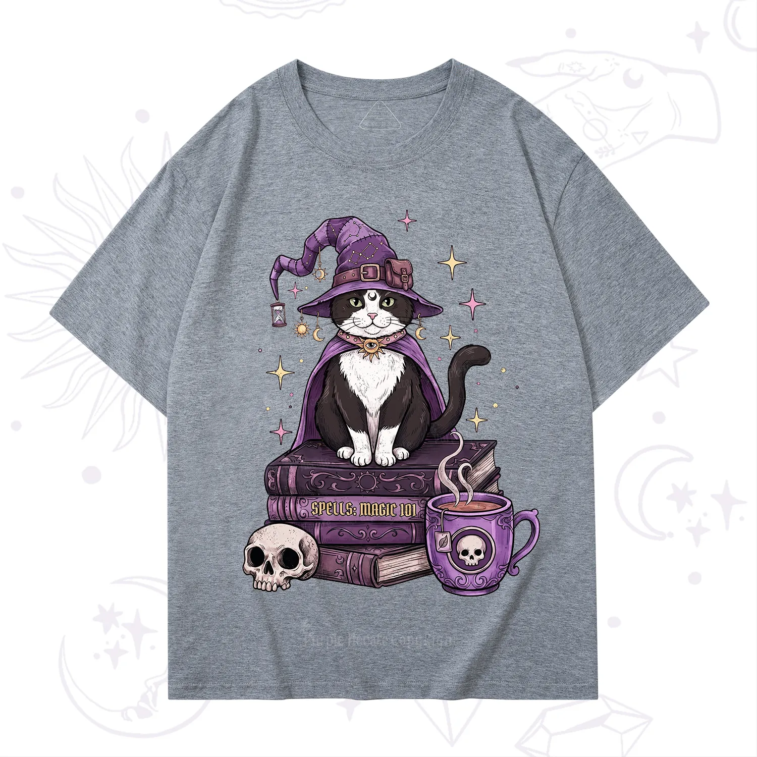 Purplehecate Witchy Cat Spell Books T-Shirt