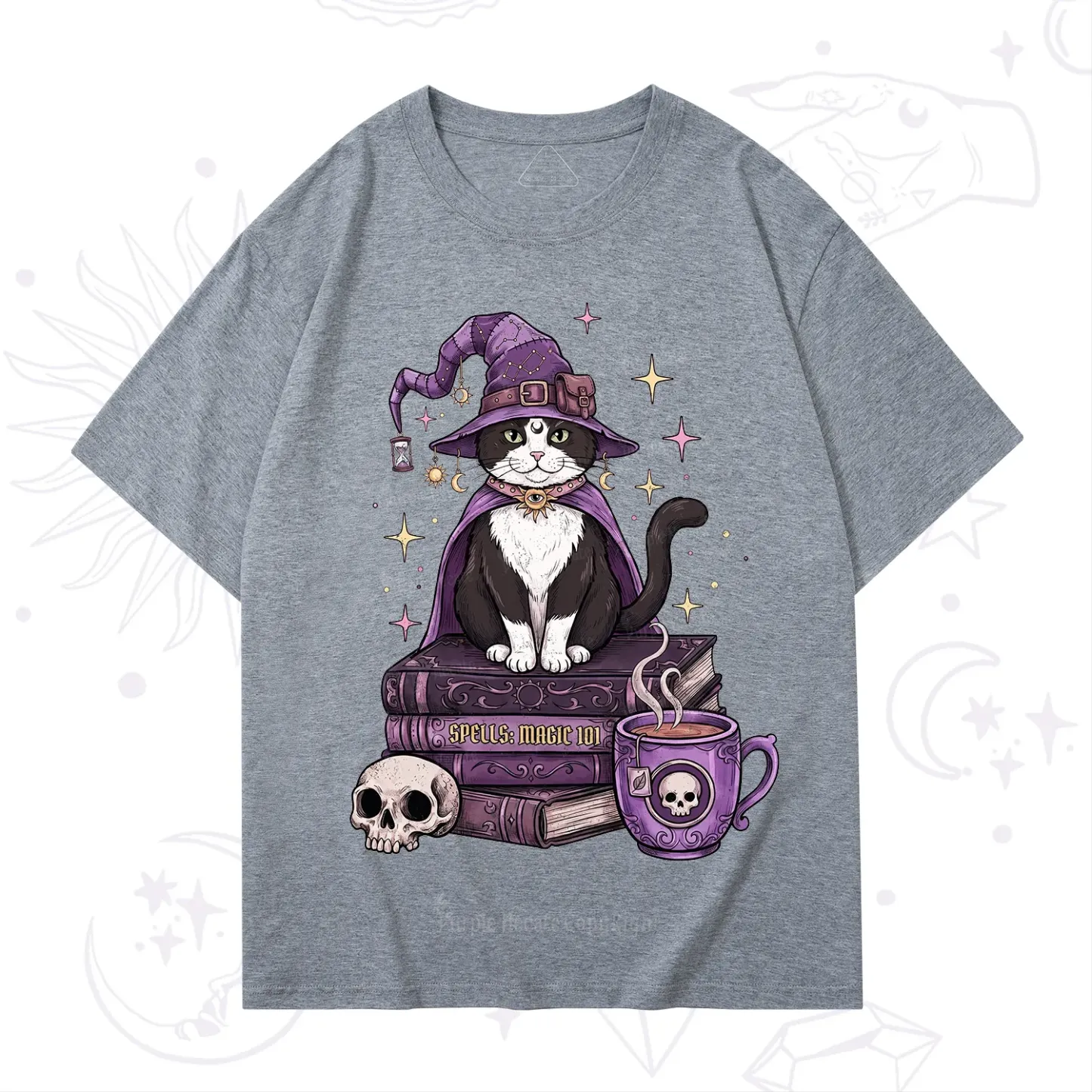 Purplehecate Witchy Cat Spell Books T-Shirt