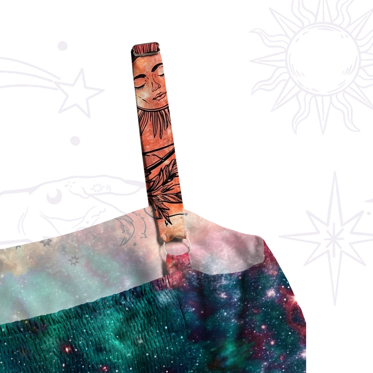 Purplehecate Sun Moon Dreams Wide Straps Maxi Dress