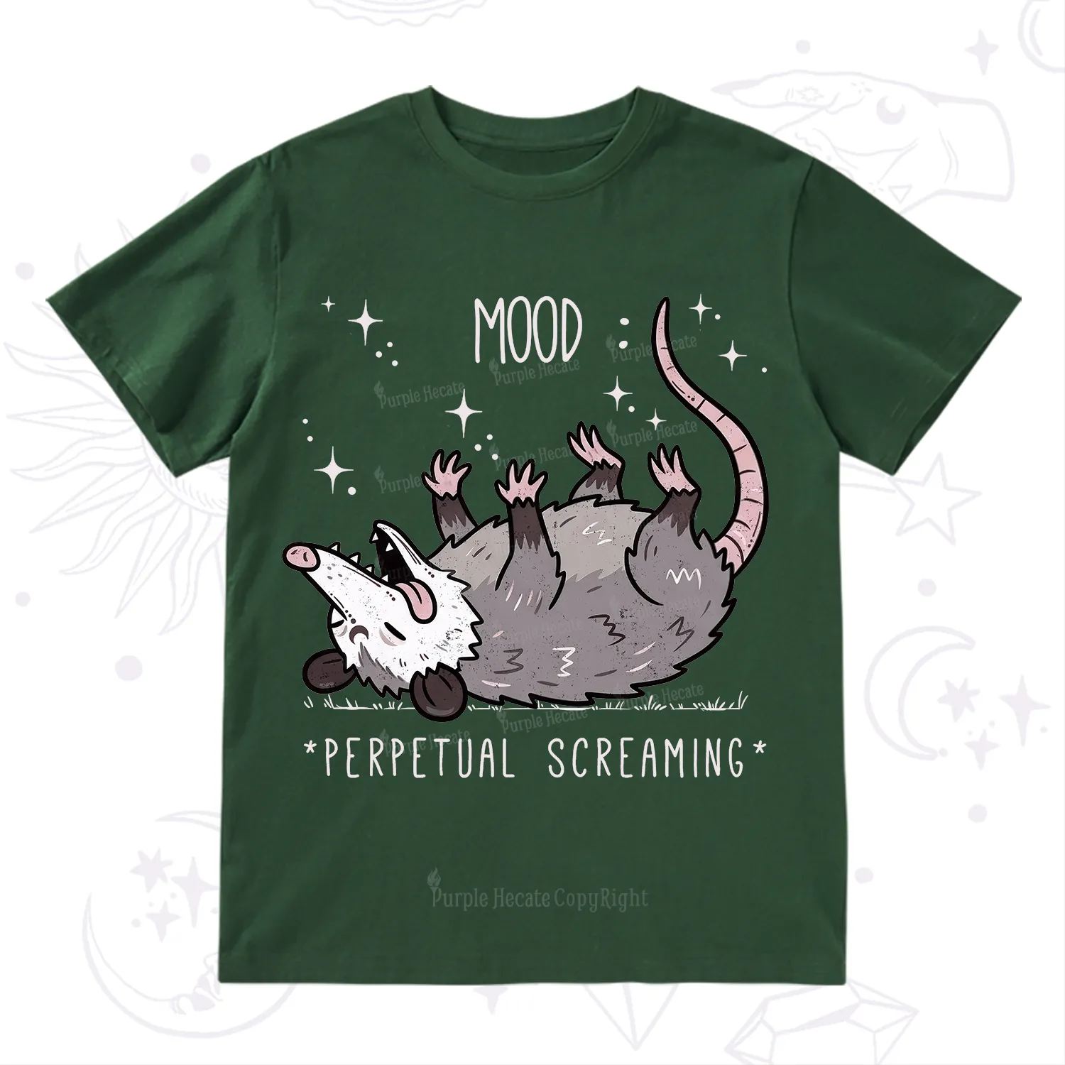 Purplehecate Mood Perpetual Screaming Opossum T-Shirt