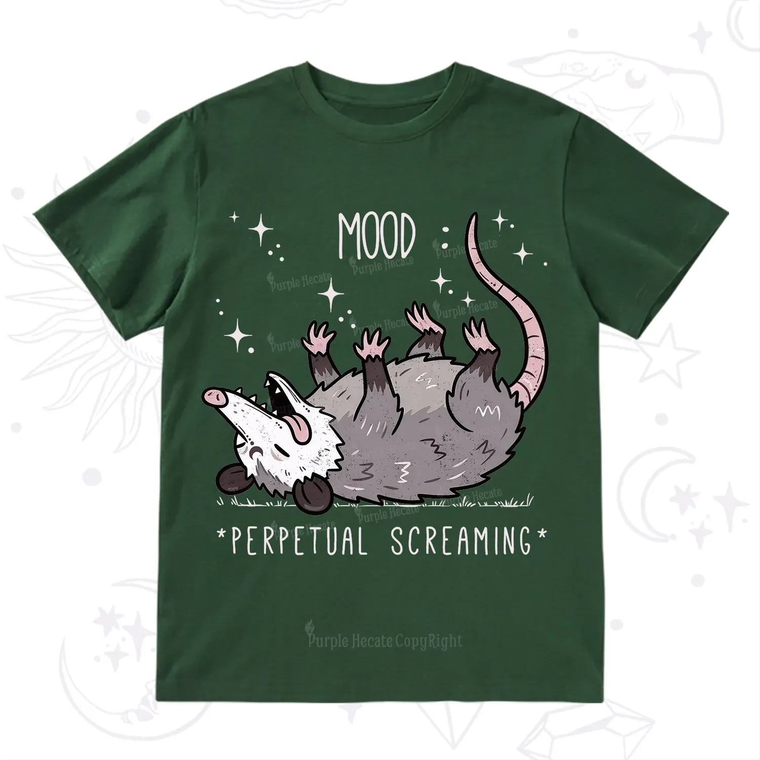 Purplehecate Mood Perpetual Screaming Opossum T-Shirt